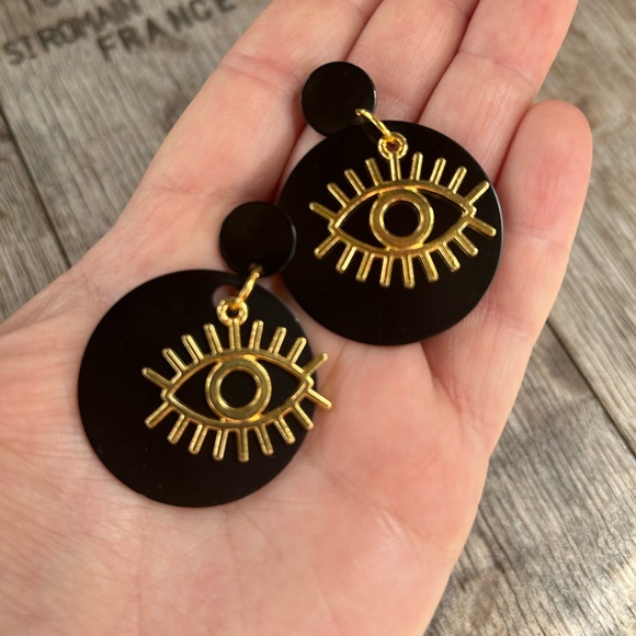 🧿NWT ✨ Evil Eye Earrings ✨ ✨Hand Crafted ✨🧿 - Picture 3 of 4